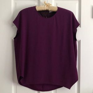 Mm Lafleur Didion 3.0 Top Short Sleeve Blouse, Size XS, Deep Plum